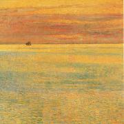 Childe Hassam Sunset at Sea oil